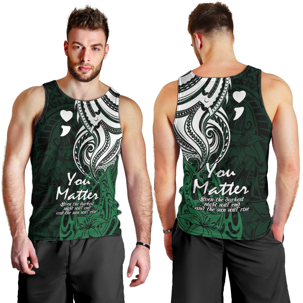 your-matter-suicide-prevention-men-tank-top-green-polynesian-tribal