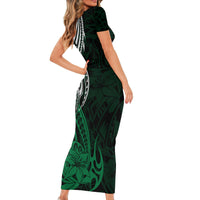 Your Matter Suicide Prevention Short Sleeve Bodycon Dress Green Polynesian Tribal - Wonder Print Shop