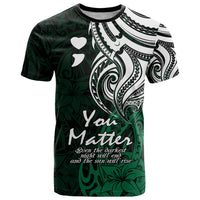 Your Matter Suicide Prevention T Shirt Green Polynesian Tribal - Wonder Print Shop
