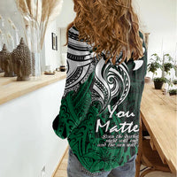Your Matter Suicide Prevention Women Casual Shirt Green Polynesian Tribal - Wonder Print Shop