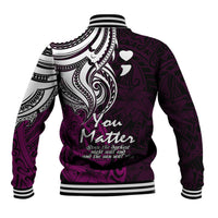 Your Matter Suicide Prevention Baseball Jacket Pink Polynesian Tribal LT9 - Wonder Print Shop