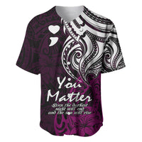 Your Matter Suicide Prevention Baseball Jersey Pink Polynesian Tribal LT9 - Wonder Print Shop