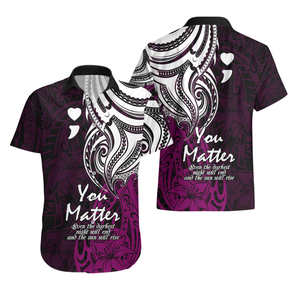 Your Matter Suicide Prevention Hawaiian Shirt Pink Polynesian Tribal - Wonder Print Shop