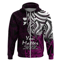 Your Matter Suicide Prevention Hoodie Pink Polynesian Tribal - Wonder Print Shop