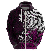 Your Matter Suicide Prevention Hoodie Pink Polynesian Tribal - Wonder Print Shop