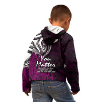Your Matter Suicide Prevention Kid Hoodie Pink Polynesian Tribal - Wonder Print Shop