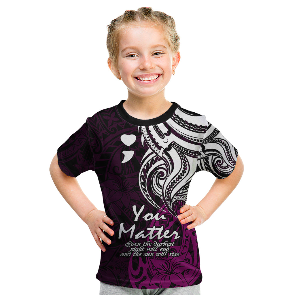 Your Matter Suicide Prevention Kid T Shirt Pink Polynesian Tribal - Wonder Print Shop