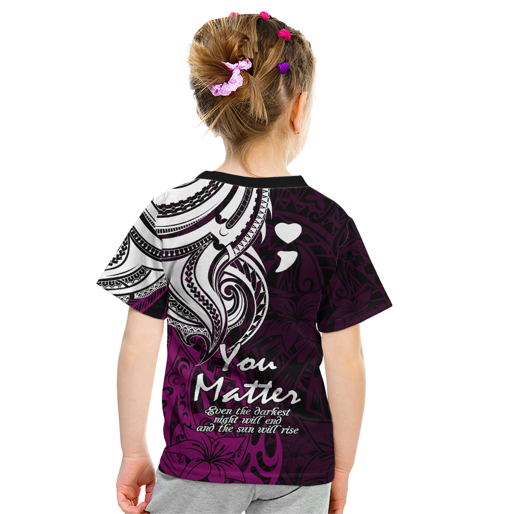 Your Matter Suicide Prevention Kid T Shirt Pink Polynesian Tribal - Wonder Print Shop