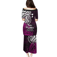 Your Matter Suicide Prevention Puletasi Pink Polynesian Tribal - Wonder Print Shop