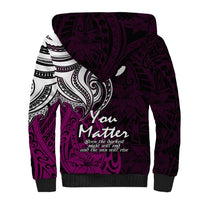 Your Matter Suicide Prevention Sherpa Hoodie Pink Polynesian Tribal - Wonder Print Shop