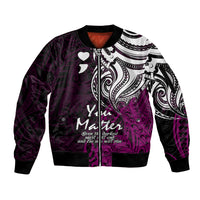 Your Matter Suicide Prevention Sleeve Zip Bomber Jacket Pink Polynesian Tribal - Wonder Print Shop