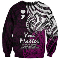 Your Matter Suicide Prevention Sweatshirt Pink Polynesian Tribal - Wonder Print Shop