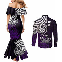 your-matter-suicide-prevention-couples-matching-mermaid-dress-and-long-sleeve-button-shirts-purple-polynesian-tribal