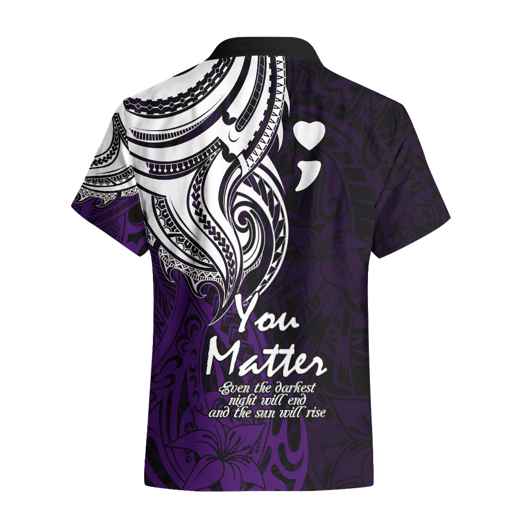 Your Matter Suicide Prevention Hawaiian Shirt Purple Polynesian Tribal - Wonder Print Shop