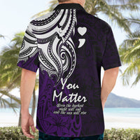 Your Matter Suicide Prevention Hawaiian Shirt Purple Polynesian Tribal - Wonder Print Shop