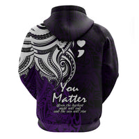 Your Matter Suicide Prevention Hoodie Purple Polynesian Tribal - Wonder Print Shop