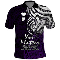Your Matter Suicide Prevention Polo Shirt Purple Polynesian Tribal - Wonder Print Shop