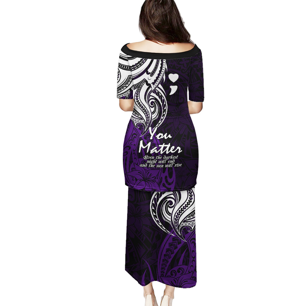Your Matter Suicide Prevention Puletasi Purple Polynesian Tribal - Wonder Print Shop
