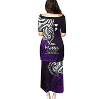 Your Matter Suicide Prevention Puletasi Purple Polynesian Tribal - Wonder Print Shop