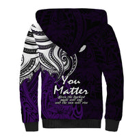Your Matter Suicide Prevention Sherpa Hoodie Purple Polynesian Tribal - Wonder Print Shop