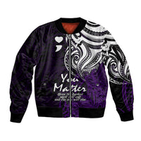 Your Matter Suicide Prevention Sleeve Zip Bomber Jacket Purple Polynesian Tribal - Wonder Print Shop