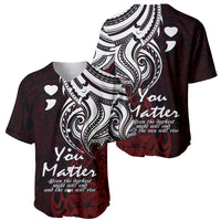 Your Matter Suicide Prevention Baseball Jersey Red Polynesian Tribal LT9 - Wonder Print Shop