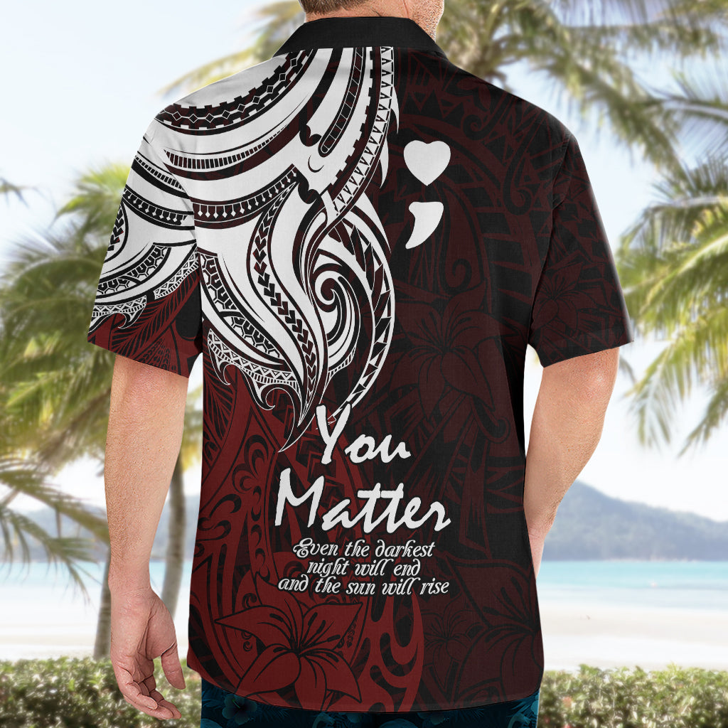 Your Matter Suicide Prevention Hawaiian Shirt Red Polynesian Tribal - Wonder Print Shop