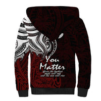 Your Matter Suicide Prevention Sherpa Hoodie Red Polynesian Tribal - Wonder Print Shop