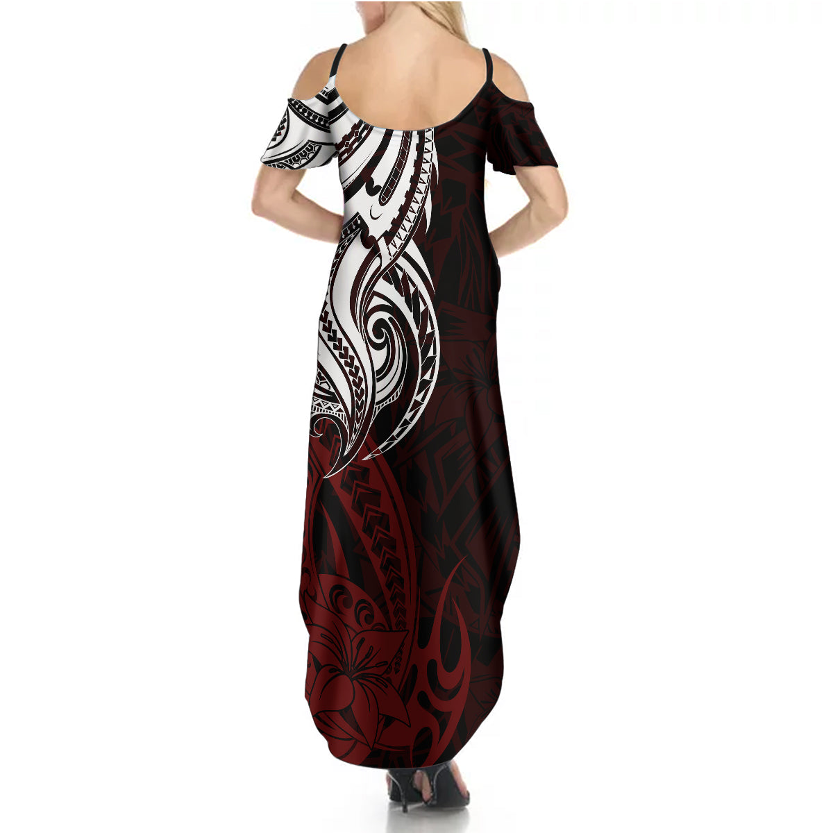 Your Matter Suicide Prevention Summer Maxi Dress Red Polynesian Tribal - Wonder Print Shop