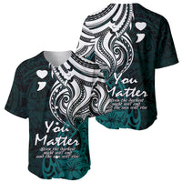 Your Matter Suicide Prevention Baseball Jersey Turqoise Polynesian Tribal LT9 - Wonder Print Shop