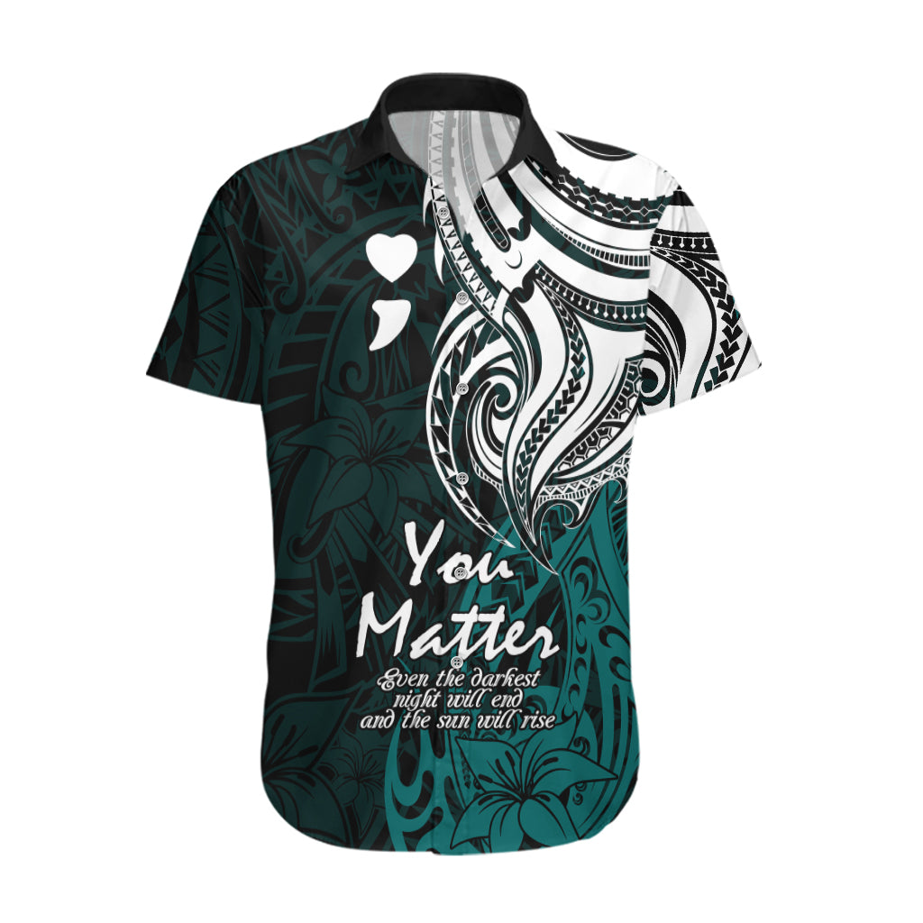 Your Matter Suicide Prevention Hawaiian Shirt Turqoise Polynesian Tribal - Wonder Print Shop