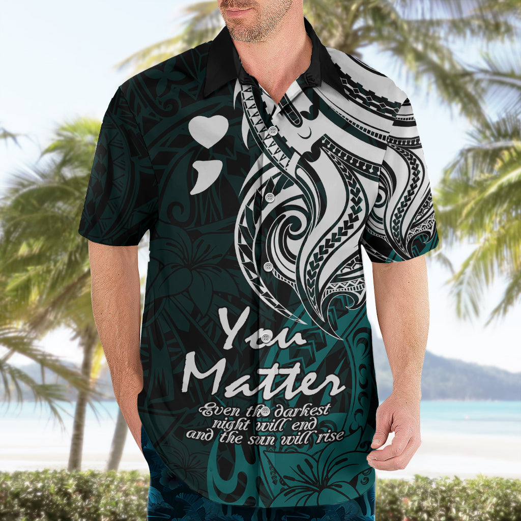 Your Matter Suicide Prevention Hawaiian Shirt Turqoise Polynesian Tribal - Wonder Print Shop