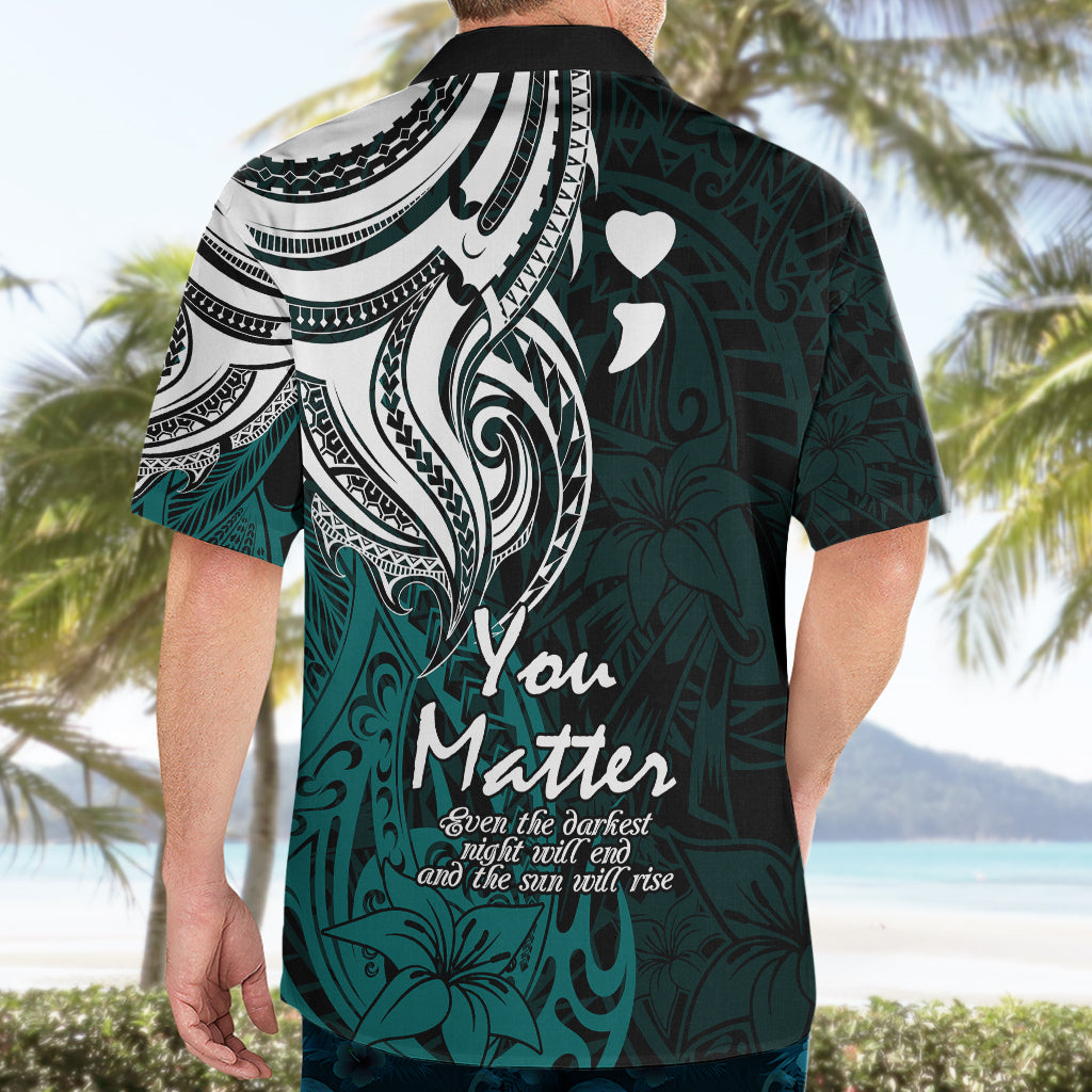 Your Matter Suicide Prevention Hawaiian Shirt Turqoise Polynesian Tribal - Wonder Print Shop