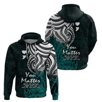 Your Matter Suicide Prevention Hoodie Turqoise Polynesian Tribal - Wonder Print Shop