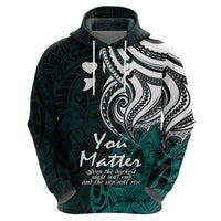 Your Matter Suicide Prevention Hoodie Turqoise Polynesian Tribal - Wonder Print Shop
