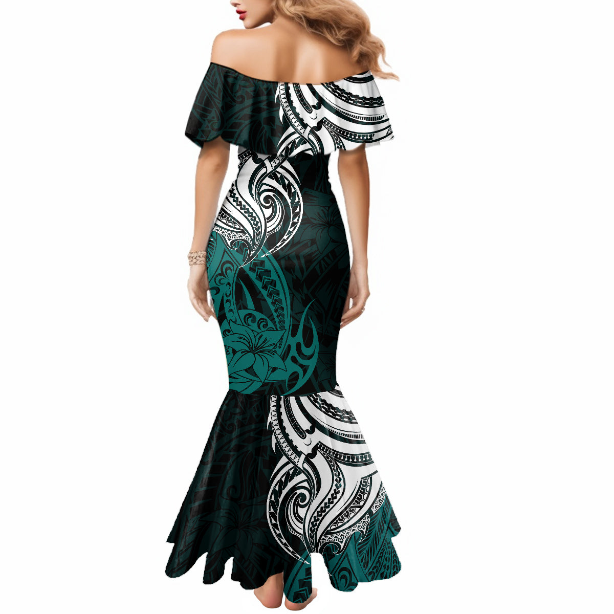 Your Matter Suicide Prevention Mermaid Dress Turqoise Polynesian Tribal - Wonder Print Shop