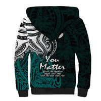 Your Matter Suicide Prevention Sherpa Hoodie Turqoise Polynesian Tribal - Wonder Print Shop