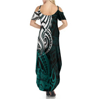 Your Matter Suicide Prevention Summer Maxi Dress Turqoise Polynesian Tribal - Wonder Print Shop