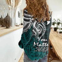 Your Matter Suicide Prevention Women Casual Shirt Turqoise Polynesian Tribal - Wonder Print Shop