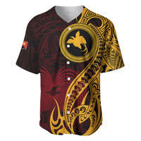 Papua New Guinea Island Baseball Jersey Bird of Paradise with Gold Polynesian Tribal LT9 - Wonder Print Shop