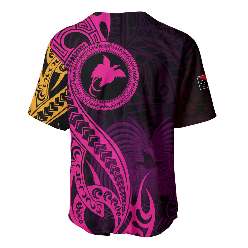 Papua New Guinea Island Baseball Jersey Bird of Paradise with Gold Polynesian Tribal LT9 - Wonder Print Shop