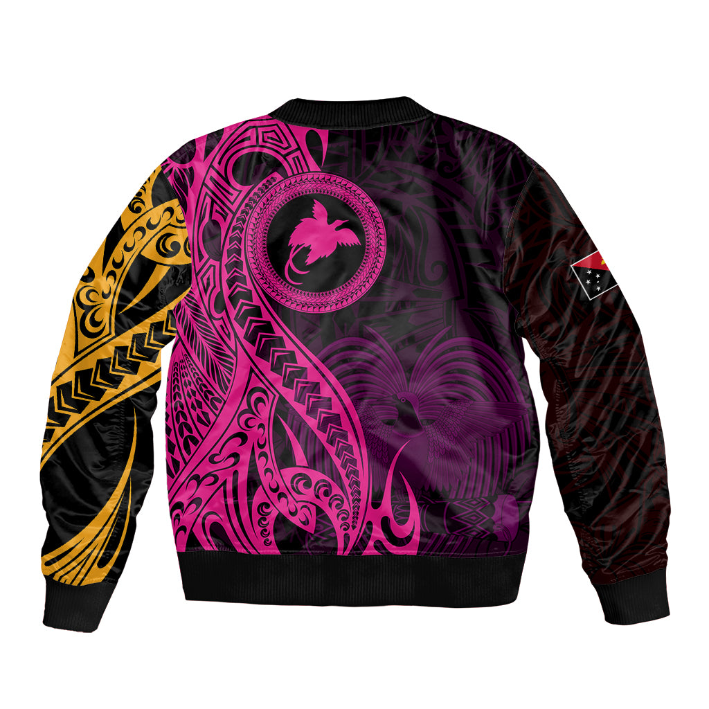 Papua New Guinea Island Bomber Jacket Bird of Paradise with Gold Polynesian Tribal LT9 - Wonder Print Shop