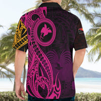 Papua New Guinea Island Hawaiian Shirt Bird of Paradise with Gold Polynesian Tribal - Wonder Print Shop