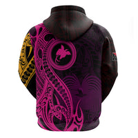 Papua New Guinea Island Hoodie Bird of Paradise with Gold Polynesian Tribal - Wonder Print Shop