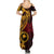 Papua New Guinea Island Summer Maxi Dress Bird of Paradise with Gold Polynesian Tribal - Wonder Print Shop