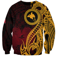 Papua New Guinea Island Sweatshirt Bird of Paradise with Gold Polynesian Tribal - Wonder Print Shop