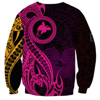Papua New Guinea Island Sweatshirt Bird of Paradise with Gold Polynesian Tribal - Wonder Print Shop