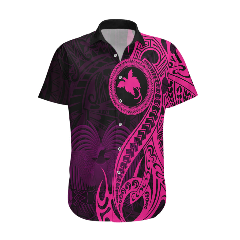 papua-new-guinea-island-hawaiian-shirt-bird-of-paradise-with-pink-polynesian-tribal
