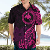 Papua New Guinea Island Hawaiian Shirt Bird of Paradise with Pink Polynesian Tribal - Wonder Print Shop