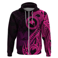 Papua New Guinea Island Hoodie Bird of Paradise with Pink Polynesian Tribal - Wonder Print Shop